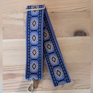 Purple & Black Patterned Crossbody Strap NWOT